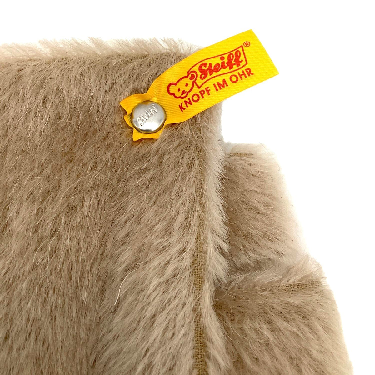 Steiff Knopf im Ohr Plush Notebook Cover Faux Fur Beige Bear Charm Book Sleeve