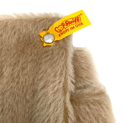 Steiff Knopf im Ohr Plush Notebook Cover Faux Fur Beige Bear Charm Book Sleeve