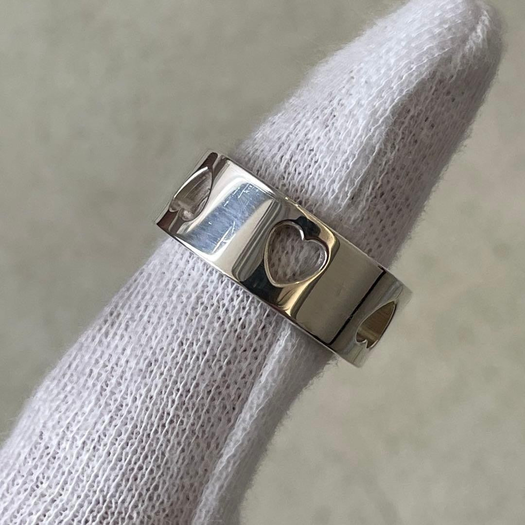 Tiffany & Co Sterling Silver 925 Heart Stencil Cutout Ring Size 53 US 6.5 Rare