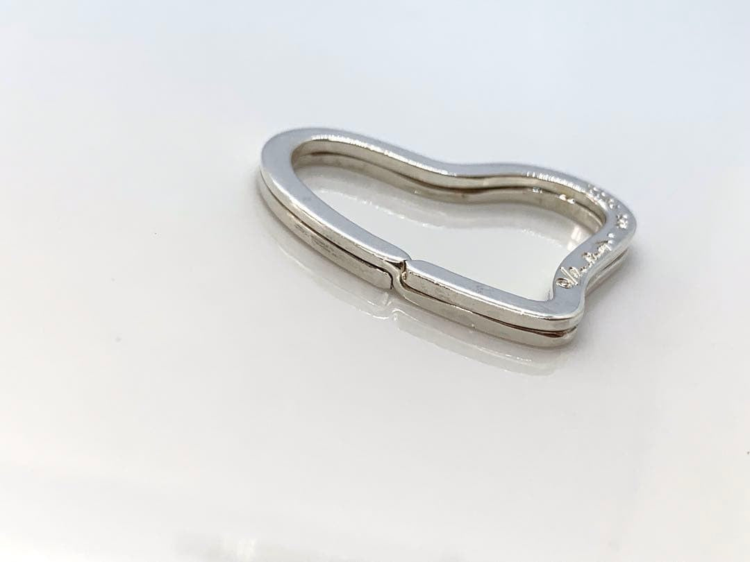 Tiffany & Co. Silver 925 Open Heart Key Ring Key Holder Key Charm Elsa Peretti