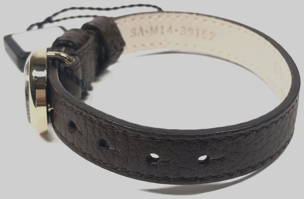 BVLGARI Monete Coin Leather Bracelet Brown Gold HW Ancient Coin Authentic Italy