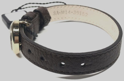 BVLGARI Monete Coin Leather Bracelet Brown Gold HW Ancient Coin Authentic Italy
