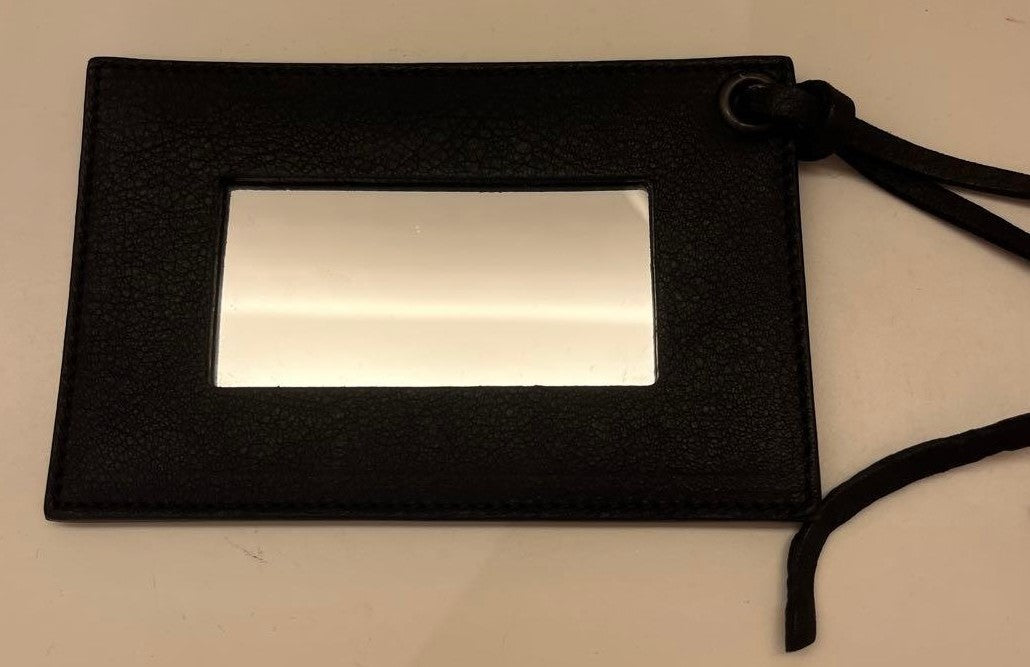 Balenciaga Mirror Leather Bag Charm Accessory Black Unused Strap Pouch