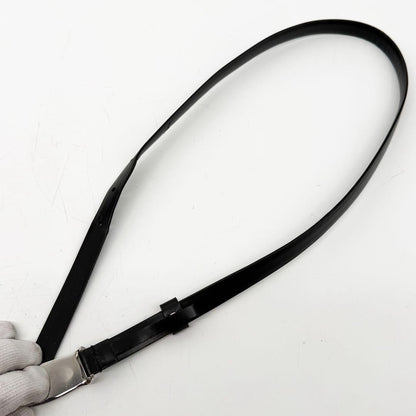 Vintage Gucci 96 AW Black Leather Silver Tone Buckle Belt 85cm 33.4in Tom Ford