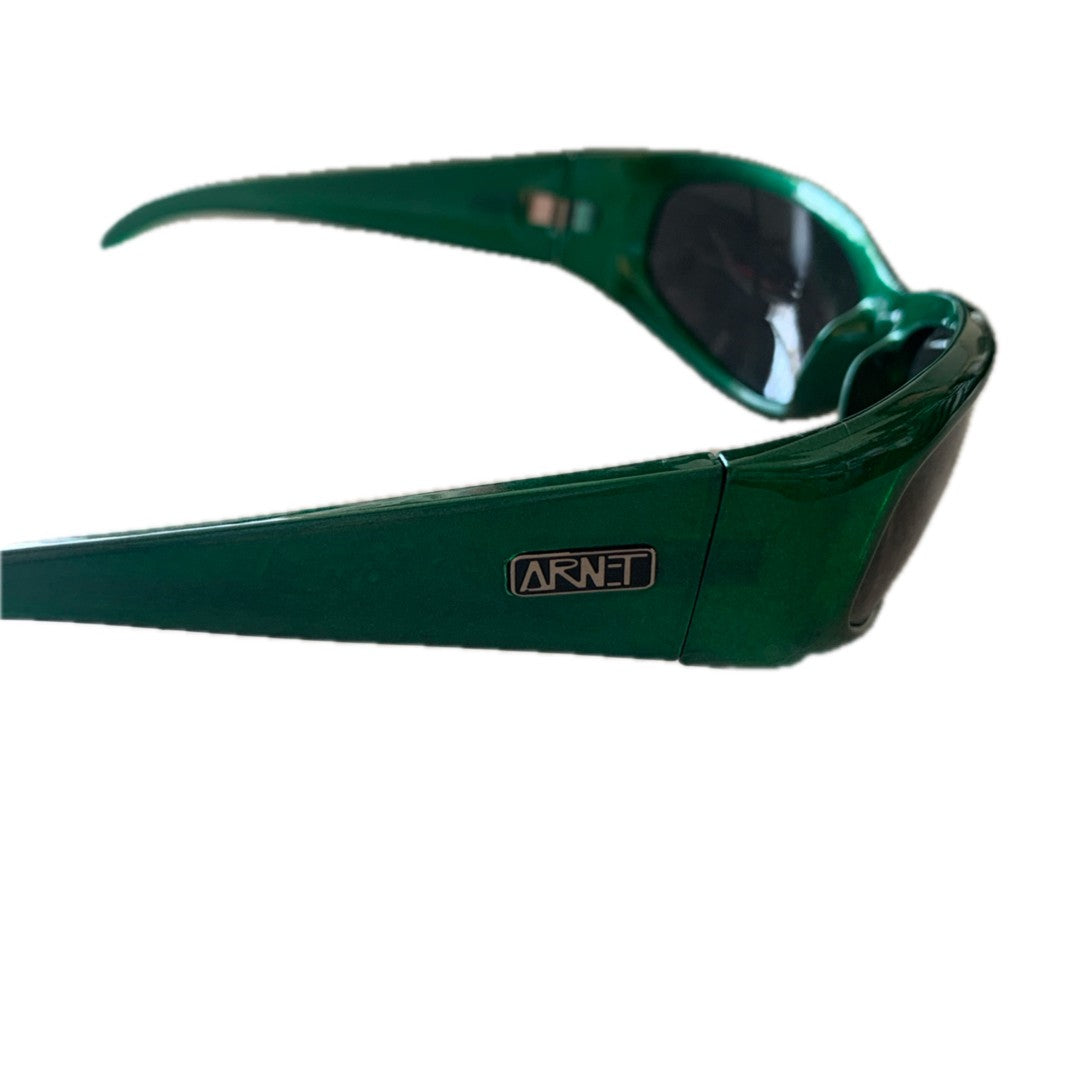 Arnette Catfish Sunglasses Green Frame Vintage 90s Y2K Old Logo Used Authentic