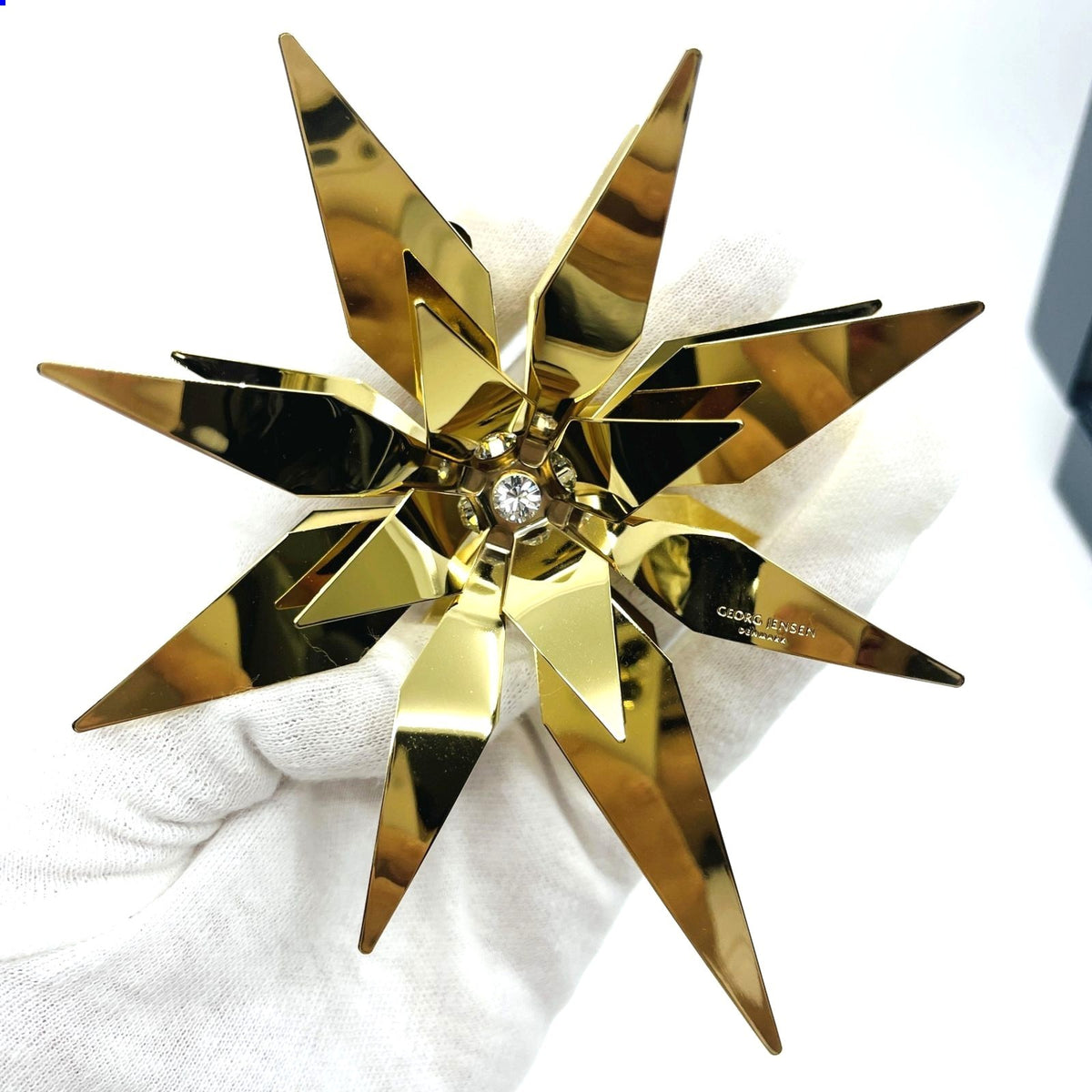 Georg Jensen Christmas Mobile 2012 Gold Tone Ornament Star Decor w/Box Denmark