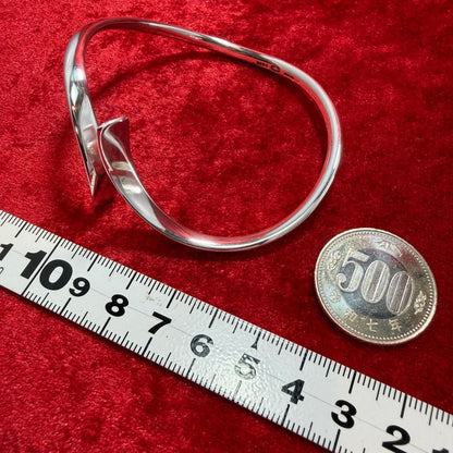 Excellent Georg Jensen Sterling Silver 925 Twist Cuff Bangle Bracelet L19cm 7.5"