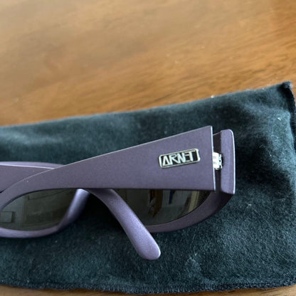 Arnette Vtg 90s Catfish Sunglasses Purple Brown Frame Surf Snowboard Italy Used