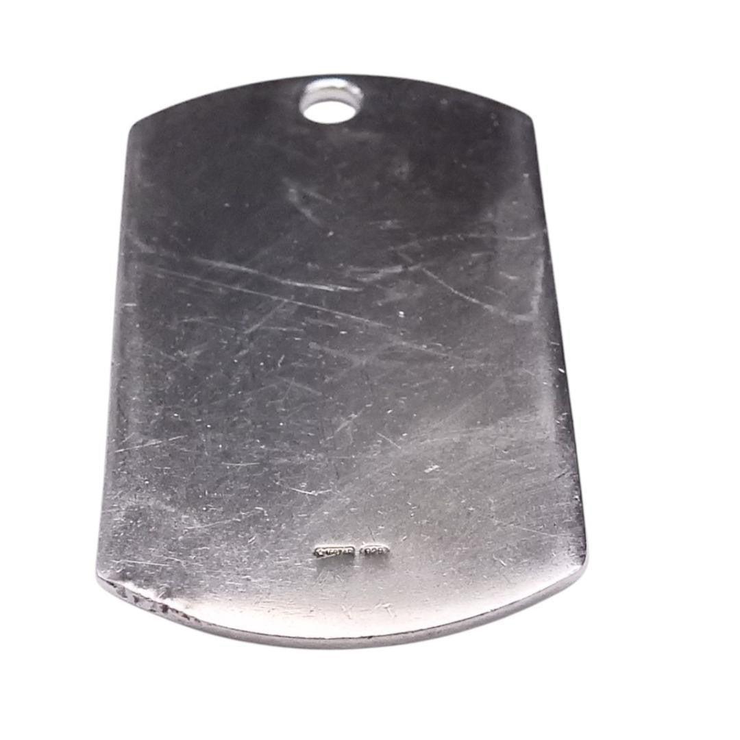 GUCCI Dog Tag Pendant Top Set of 2 Sterling Silver 925 Made in Italy Unisex