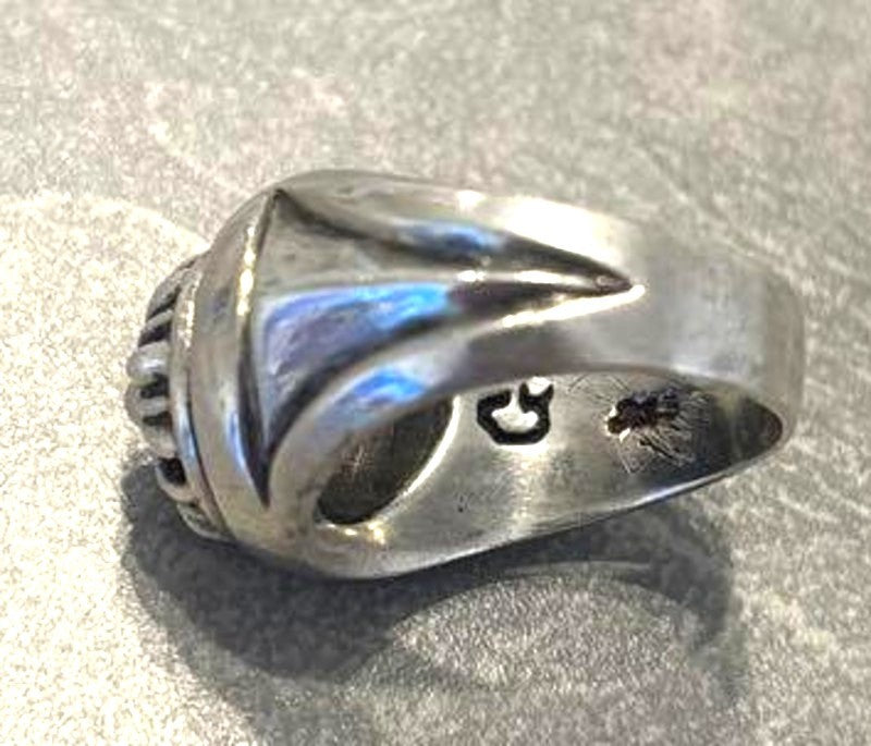 A&G Sterling Silver 925 Flower Concho Pattern Ring Size US 10-10.5 Used VTG