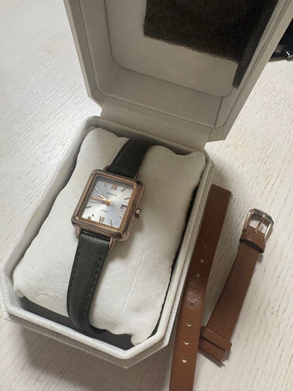 CASIO SHEEN SHS-D400 Ladies Solar Watch Square Case Sapphire Crystal 2 Straps