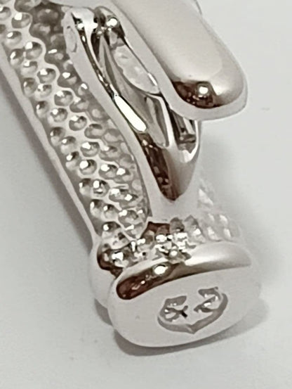 Philippe Charriol Auth Silver Wire Motif Tie Clip Bar Mens Accessory Used