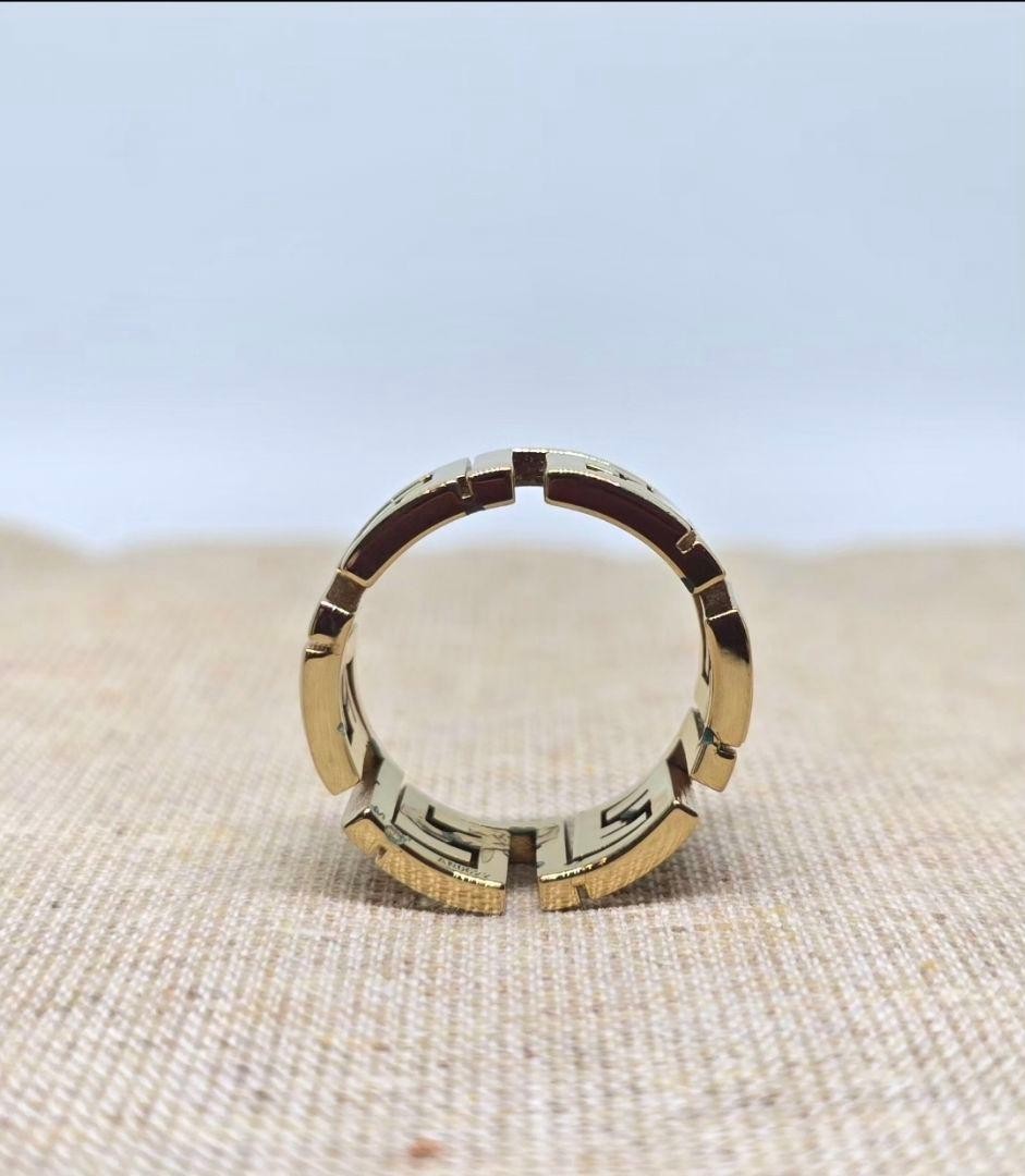 FENDI×VERSACE FENDACE Gold Tone Ring Size 9.5 Extremely Rare Discontinued Item