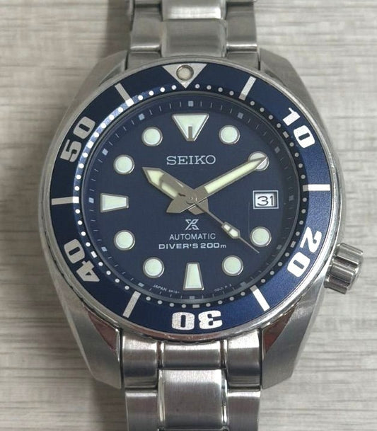 Seiko Prospex Sumo SBDC033 6R15 Automatic Diver Watch Blue Dial 200m Japan Used