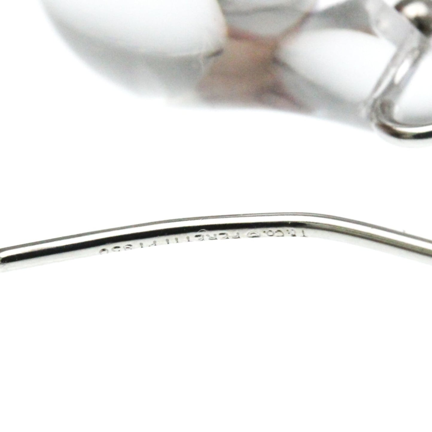 Tiffany&Co. Auth Teardrop Crystal Drop Earrings 18K WG 16.30x10 mm 0.64x0.39"