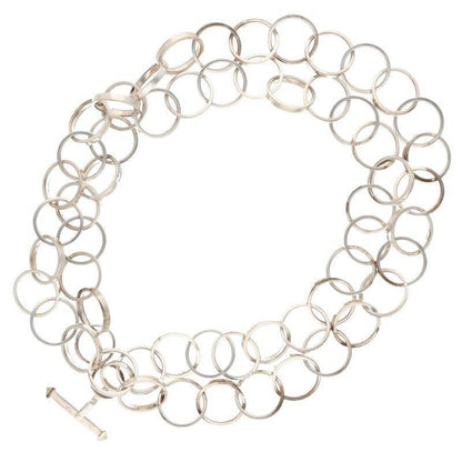 Tiffany & Co Sterling Silver 925 Ring Link Long Necklace Paloma Picasso L 96.5cm