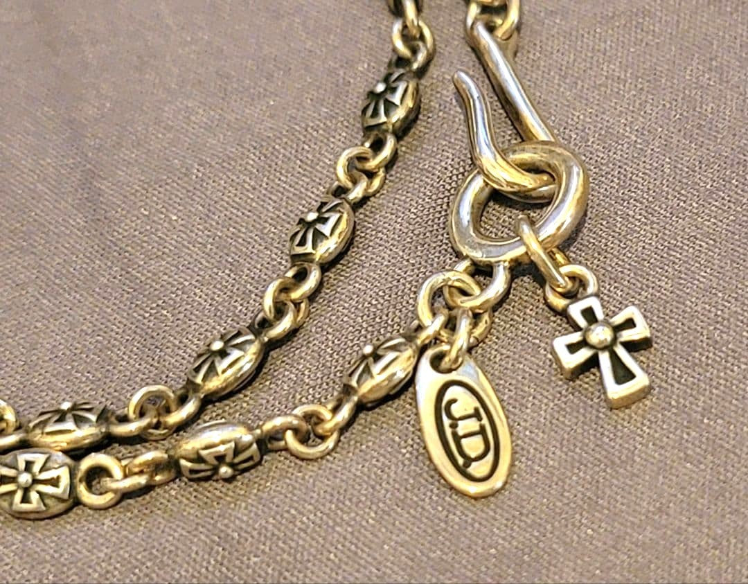 Justin Davis Tiny Cross Chain Necklace 40cm15.7in Sterling Silver 925 Used JAPAN