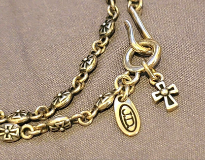 Justin Davis Tiny Cross Chain Necklace 40cm15.7in Sterling Silver 925 Used JAPAN