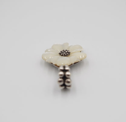 Stephen Dweck Mother of Pearl Sterling Silver 925 Flower Pendant Top Charm