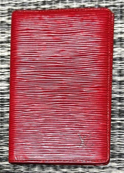 Louis Vuitton Epi Leather Agenda Cover Red Notebook Case Planner Spain Authentic