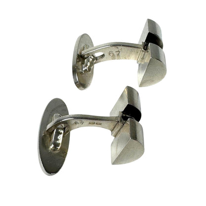 Georg Jensen Cufflinks Sterling Silver 925 Mens Vintage Oval Denmark 20x23mm