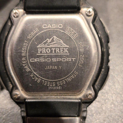 CASIO PRO TREK PRW-200J Tough Solar Tide Graph Mens Watch Black Working
