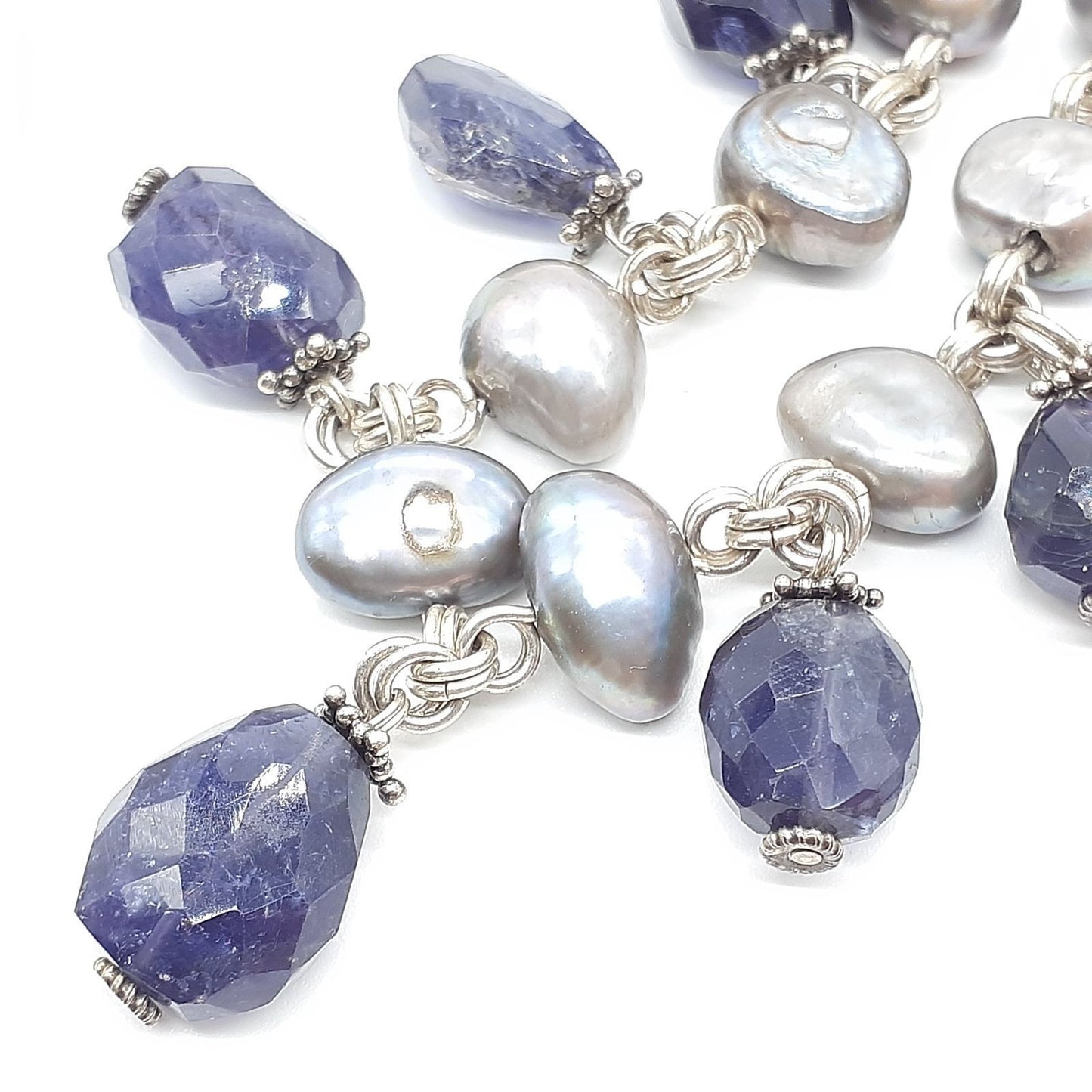 Stephen Dweck Black Pearl Amethyst Sterling Silver 925 Necklace L 16" Toggle