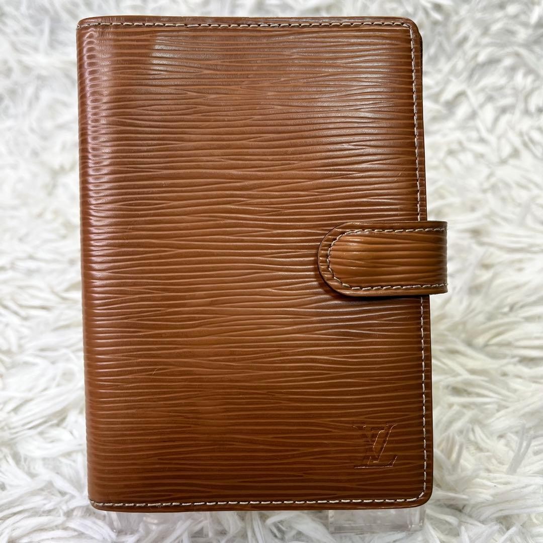 Louis Vuitton Epi Leather Agenda Cover Light Brown Notebook Organizer 6-Ring