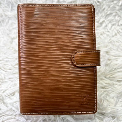 Louis Vuitton Epi Leather Agenda Cover Light Brown Notebook Organizer 6-Ring