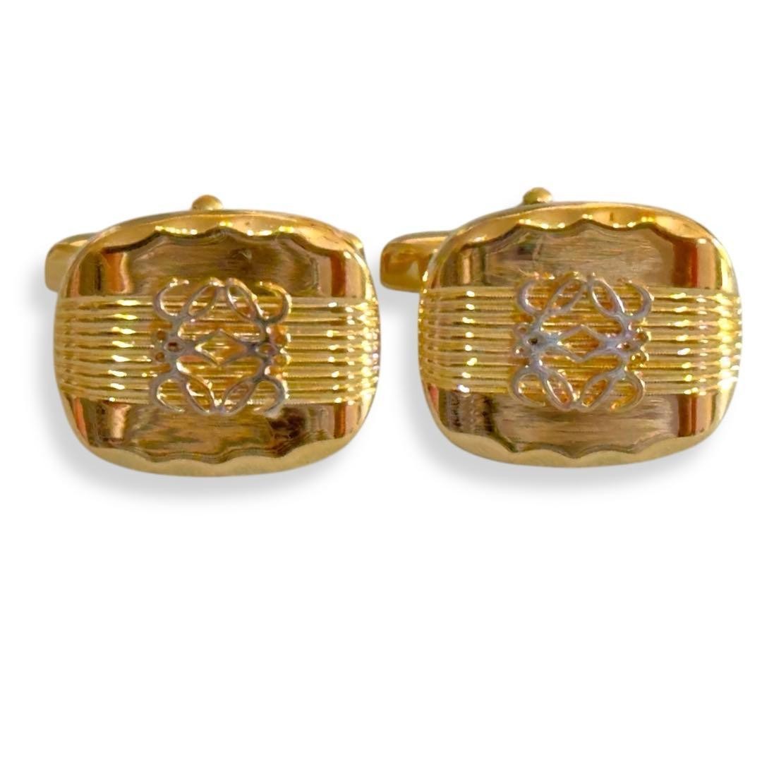 Loewe Anagram Gold Tone Cufflinks Excellent