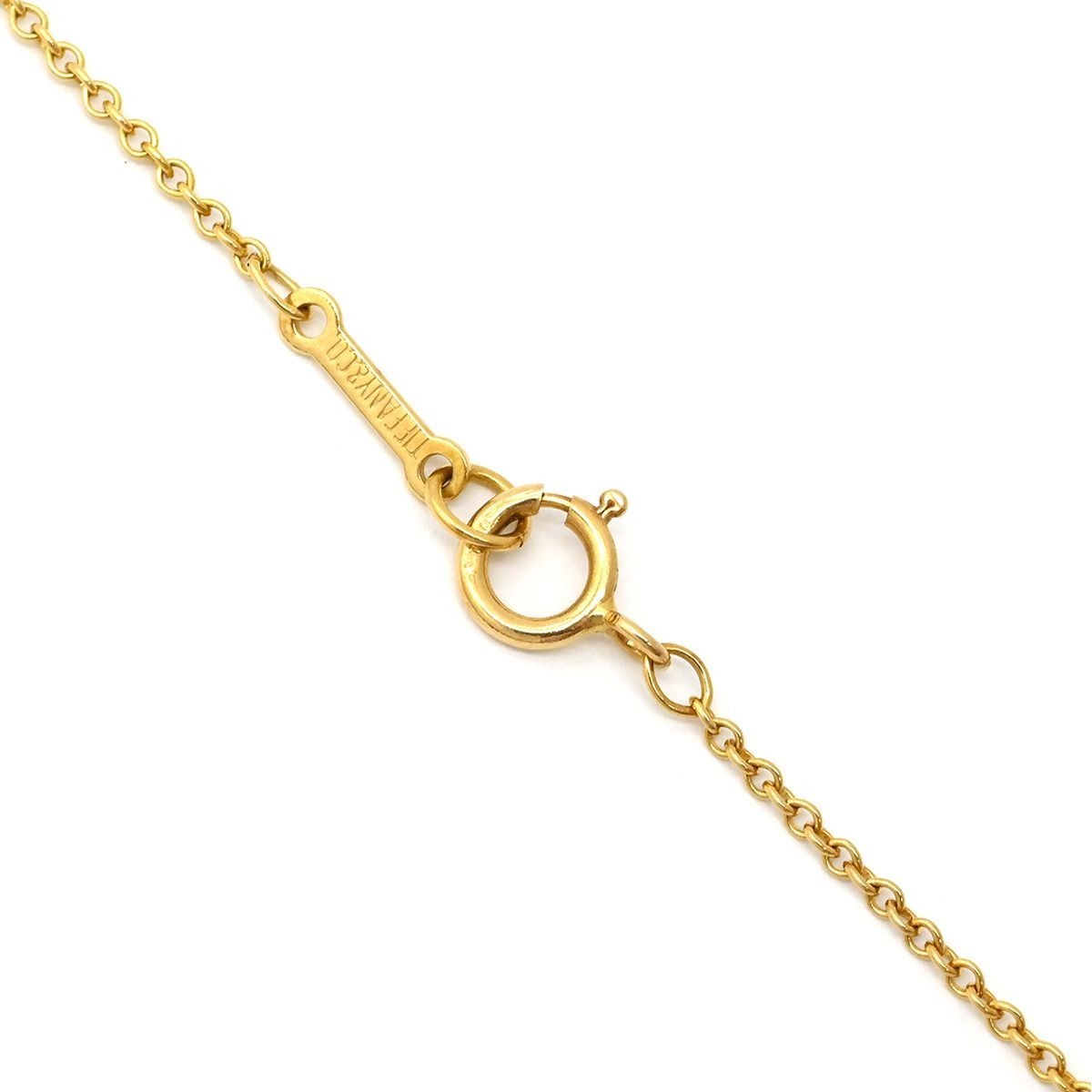 Auth Tiffany & Co 18K Yellow Gold Cross Pendant Necklace Elsa Peretti L 40.5cm