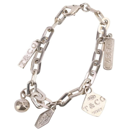 Excellent Tiffany & Co Sterling Silver 925 1837 5 Charm Oval Chain Link Bracelet