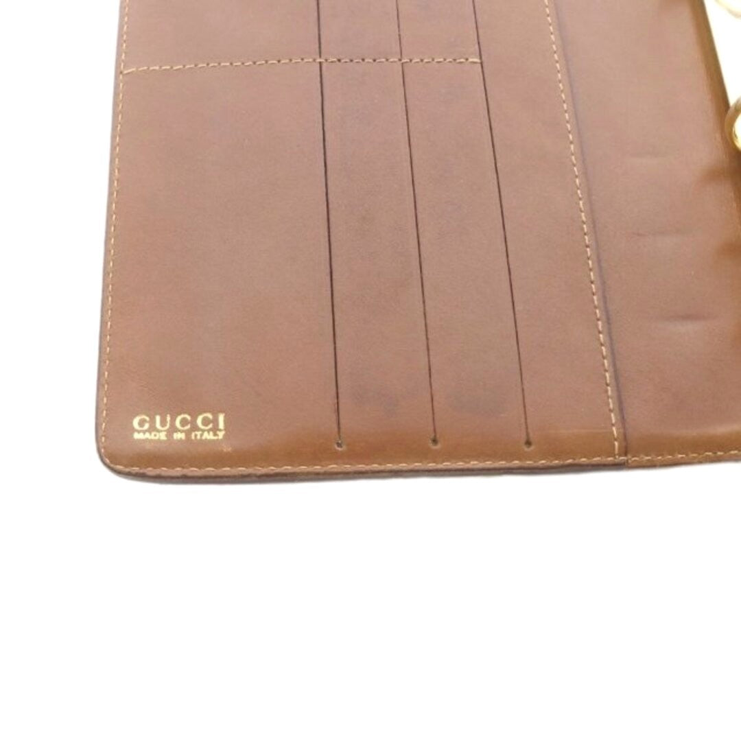 GUCCI Agenda Notebook Cover Leather Brown Day Planner Case Made in Italy 6-Ring