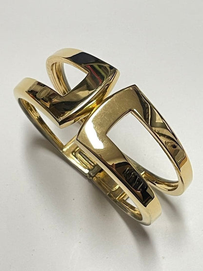 Vintage Christian DIOR Gold Plated Bangle Bracelet Used Excellent