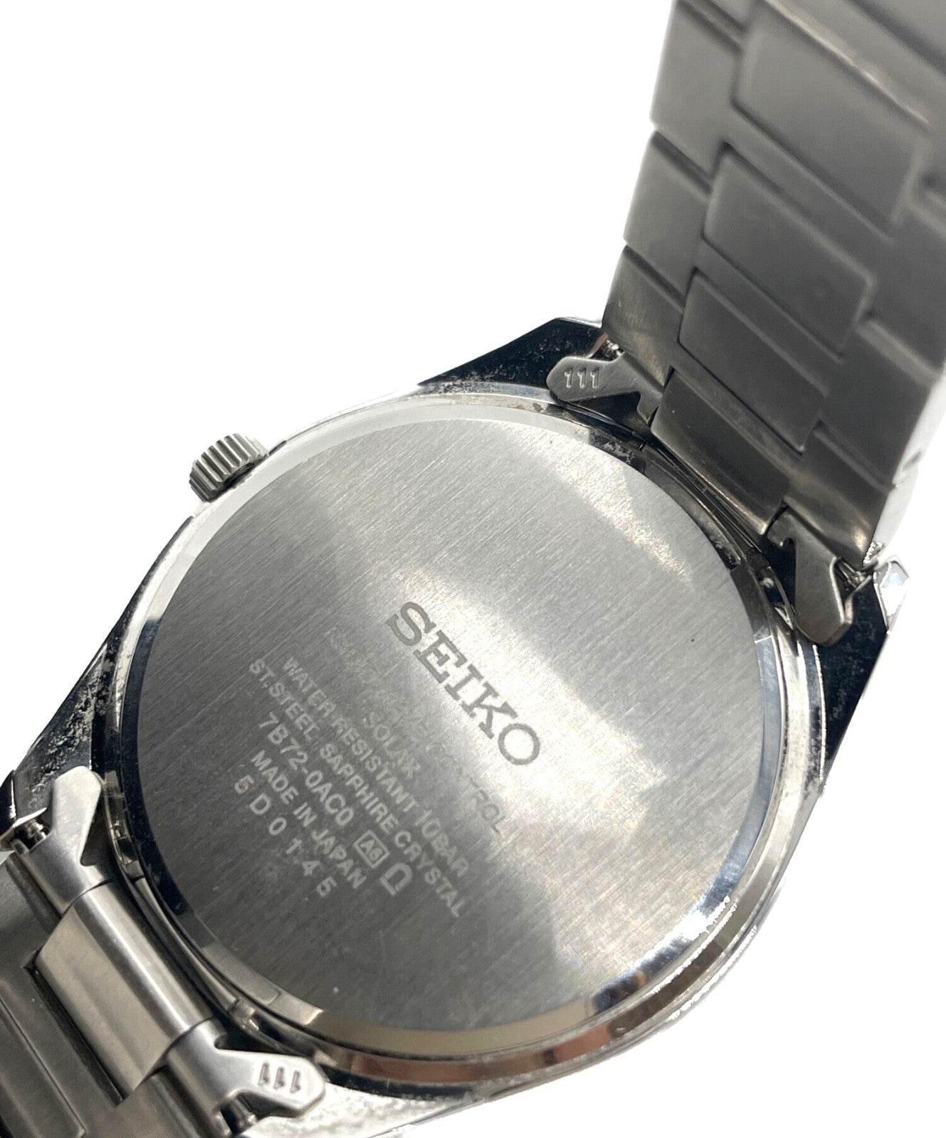 SEIKO SBTM323 Radio Solar Wristwatch Blue Dial Stainless Steel Men Watch Japan