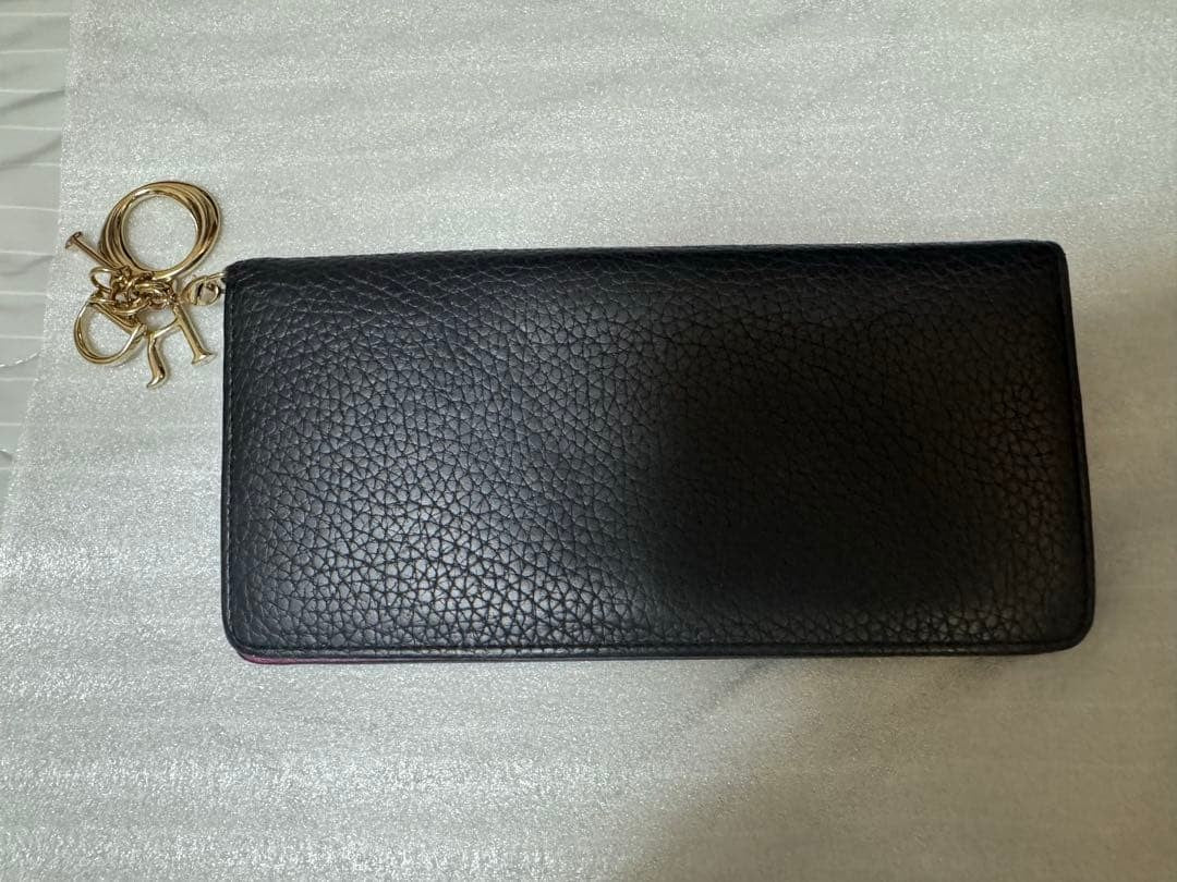 Christian Dior Diorissimo Bifold Long Wallet Black Leather Gold Hardware Rare