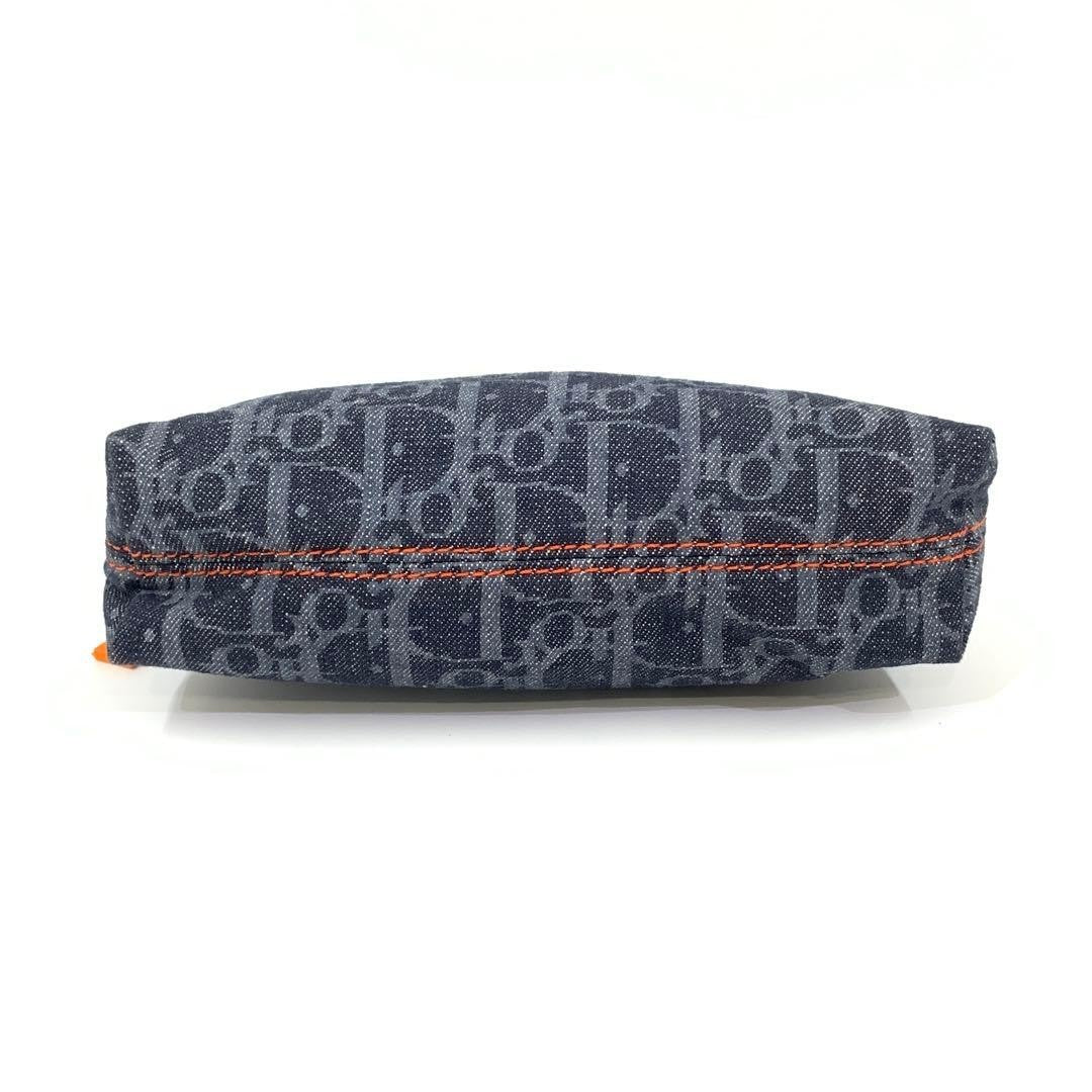 Christian Dior Pouch Trotter Navy Denim Orange Authentic CM1006 Used