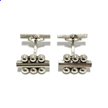 Georg Jensen Cufflinks Sterling Silver 925 Ball Design Denmark Vintage Mens