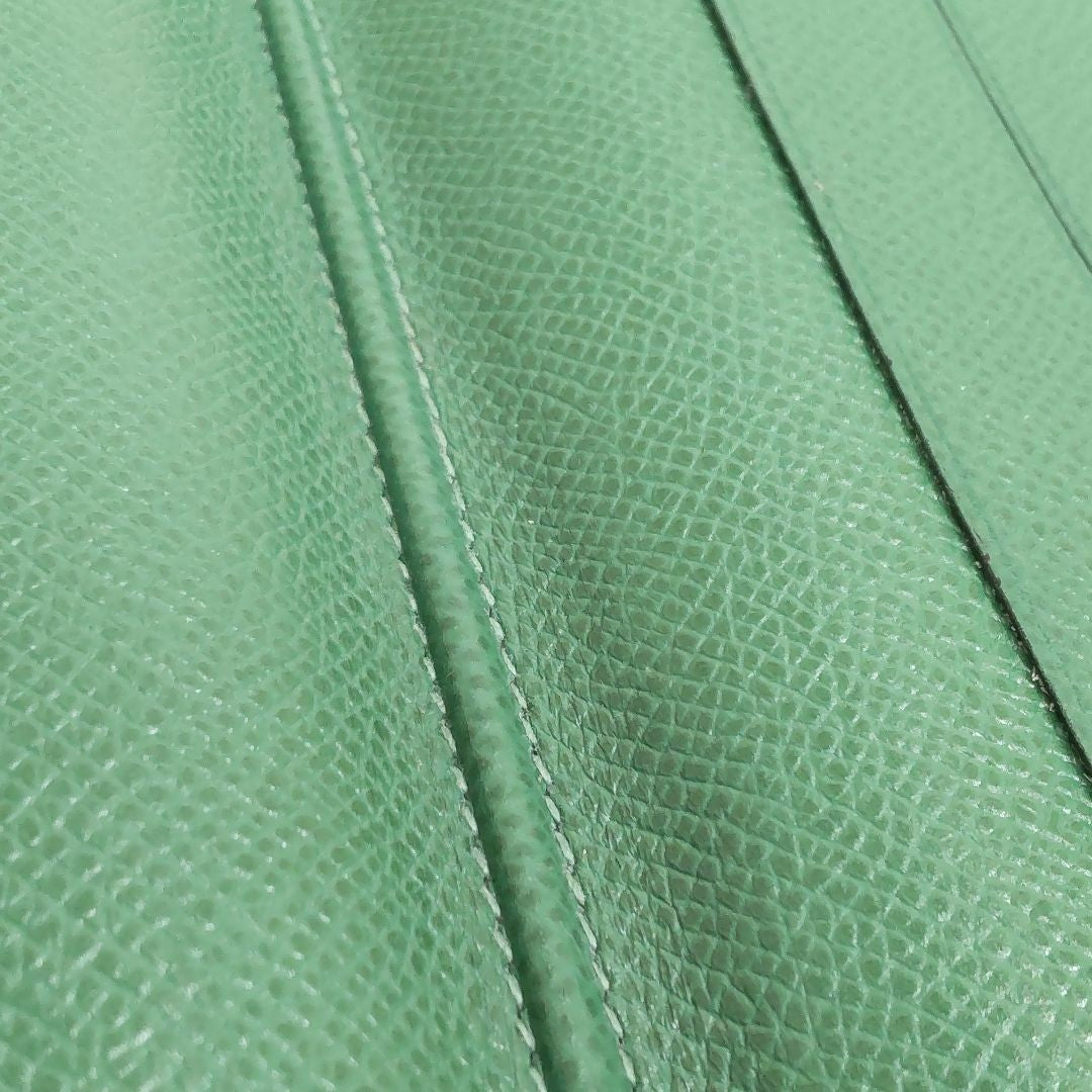 HERMES Agenda Cover Notebook Case Green Black Epsom Leather Made in France