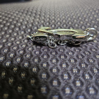 Cartier Authentic 2C Logo Charm Pendant Stainless Steel Silver 4cm 1.6" Keychain