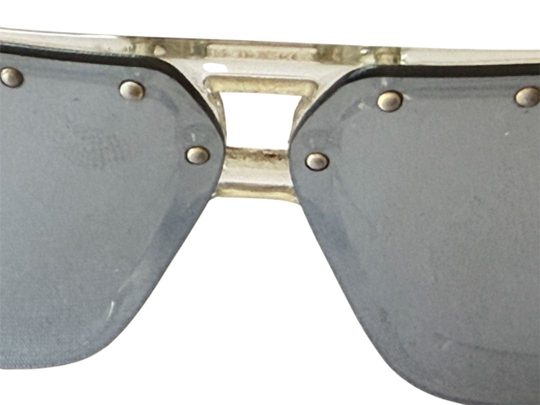 Vintage Gucci Gold Tone Temple Clear Frame Studs Sunglasses Men Tom Ford Era