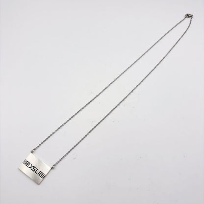 Yves Saint Laurent Sterling Silver 925 Square Logo Necklace L 53cm 20in Vintage