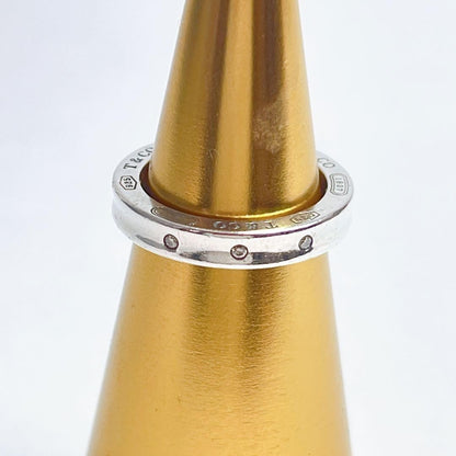 Tiffany & Co. Silver 925 3P Diamond 1837 Narrow Ring Size 49.5 US 5 Used