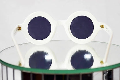 Chanel Auth Sunglasses Round Tortoise Frame White Black Plastic Womens Rare