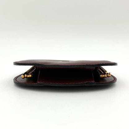 Cartier Must Line Coin Purse Gamaguchi Bordeaux Leather Gold HW 3.9x3.5in.