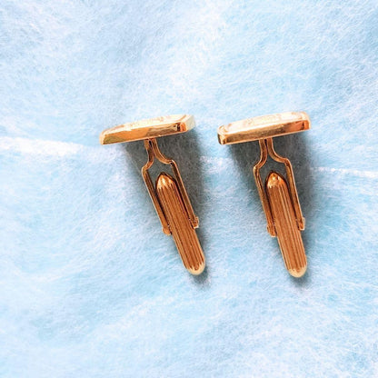 Burberrys Burberry Vintage Horseman Logo Gold Square Cufflinks Used Authentic