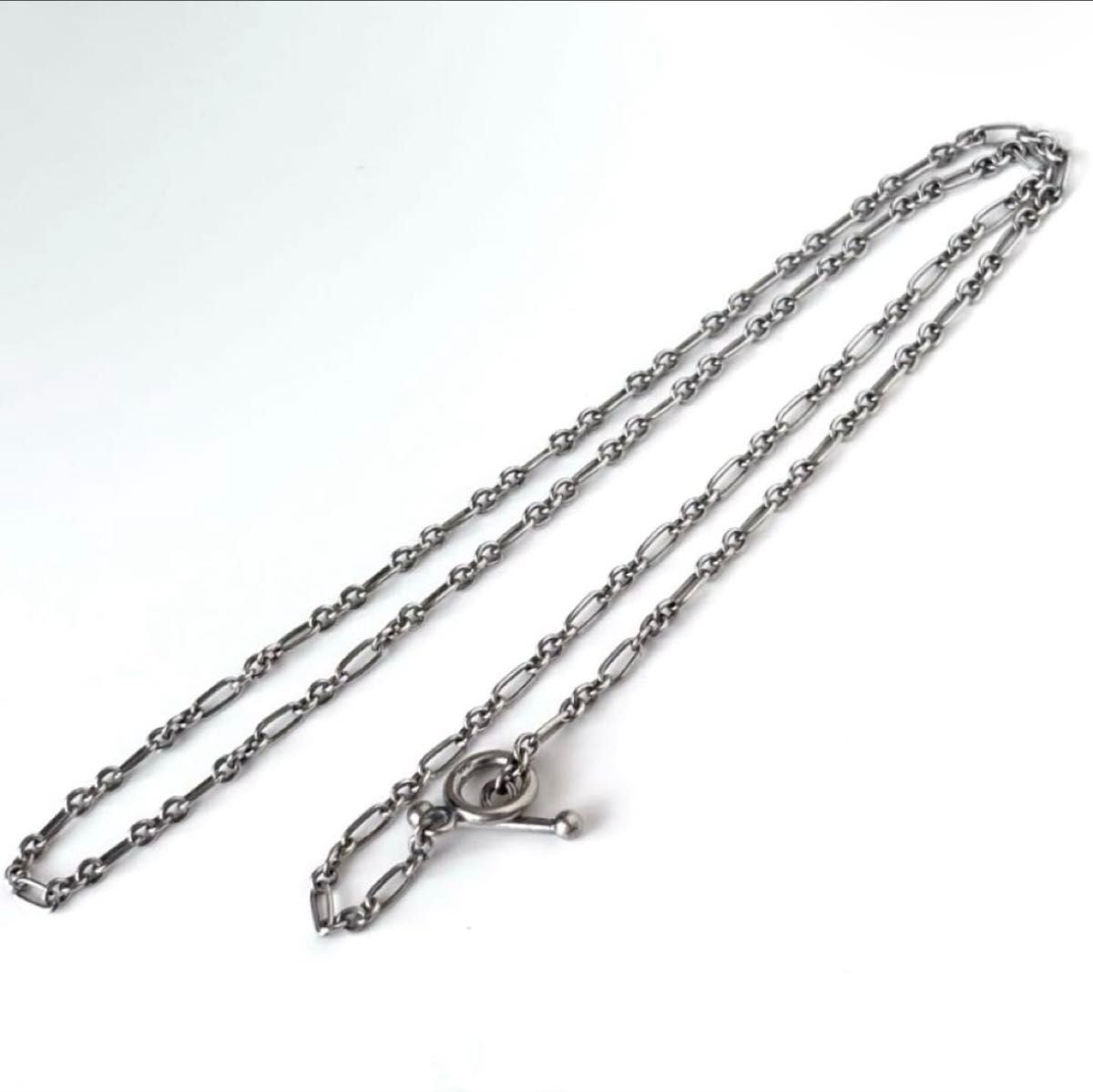 Georg Jensen Sterling Silver 925 Figaro Chain Toggle Necklace 45cm 17.7 in