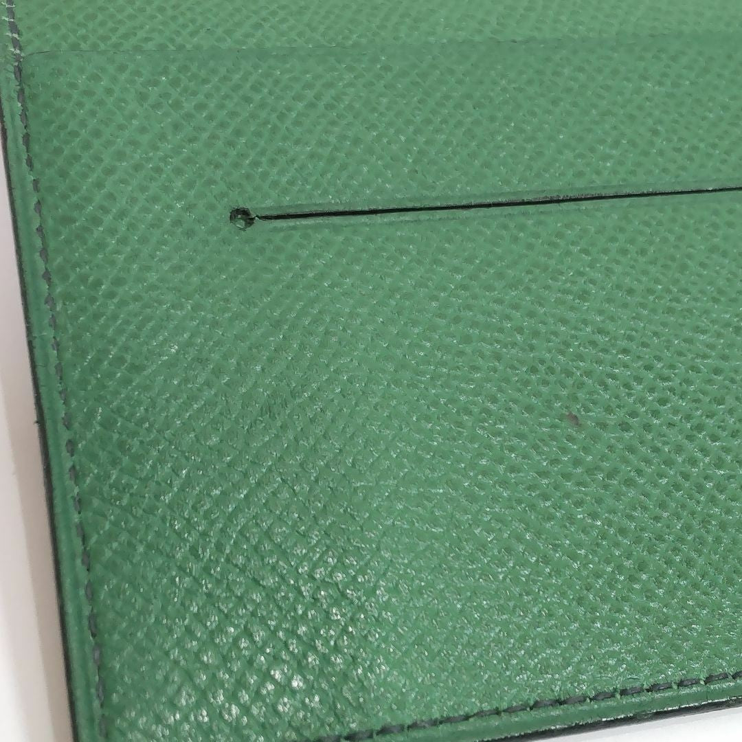 HERMES Agenda Cover Notebook Case Green Black Epsom Leather Made in France