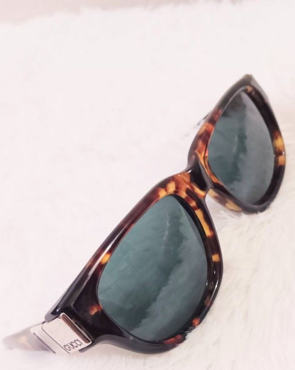 GUCCI GG2412 Sunglasses Mens Brown Havana Pattern Acetate Frame 53mm Vintage