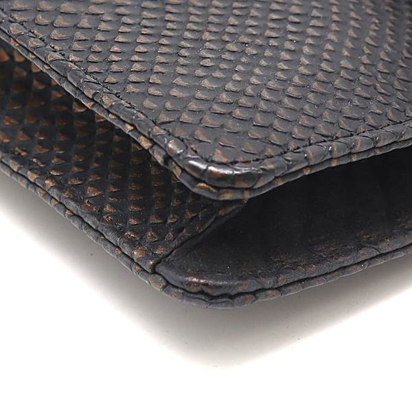 YSL Yves Saint Laurent Clutch Bag Black Exotic Leather Vintage Auth 5.7x8.1"